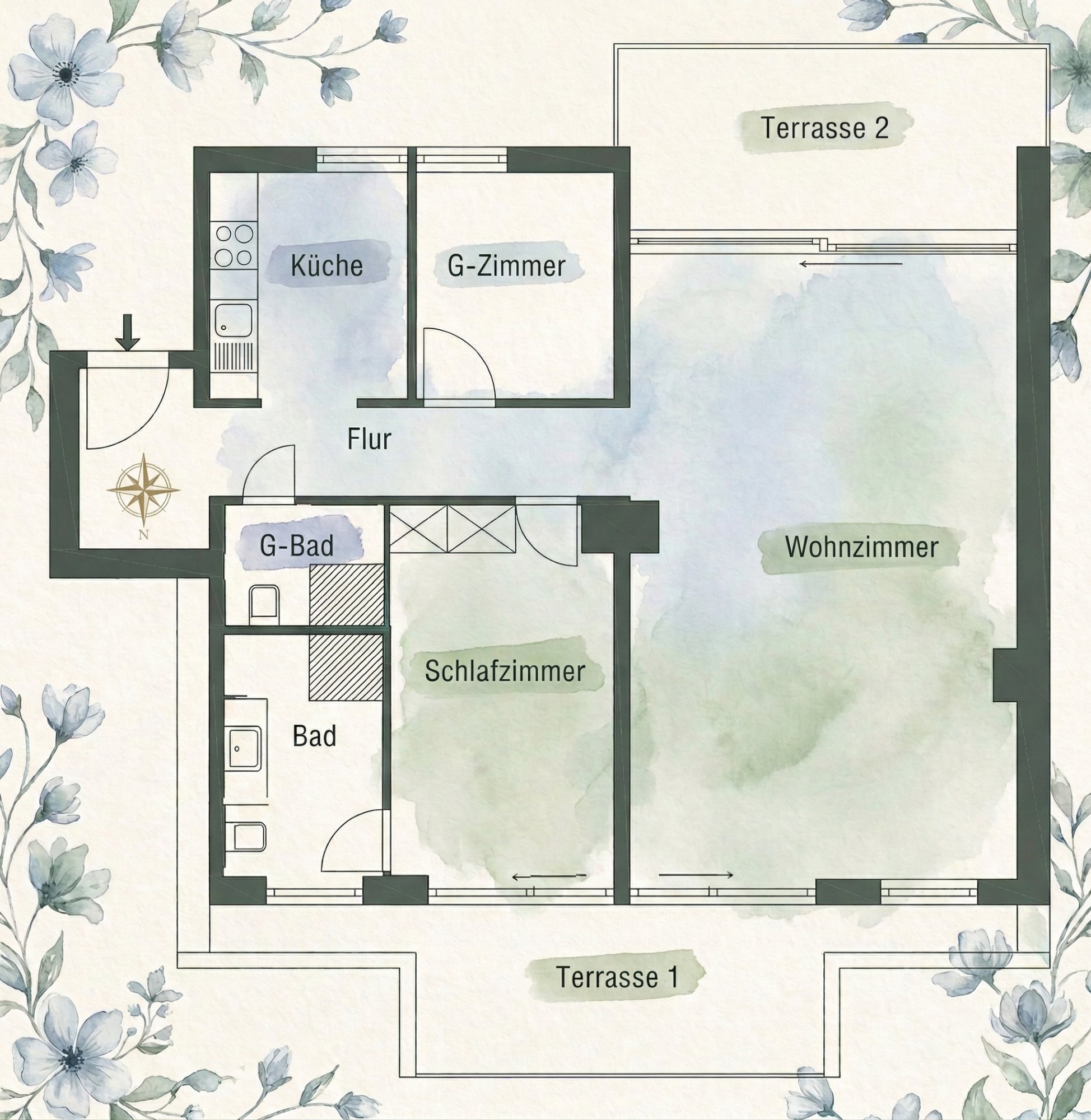Grundriss Victoria's Sanctuary — Designwohnung Kunigundenstraße München Schwabing